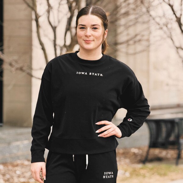 Champion® Women's Iowa State Black Crewneck